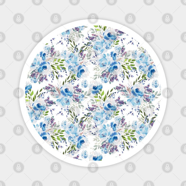 Blue  flowers pattern #11 Magnet by GreekTavern